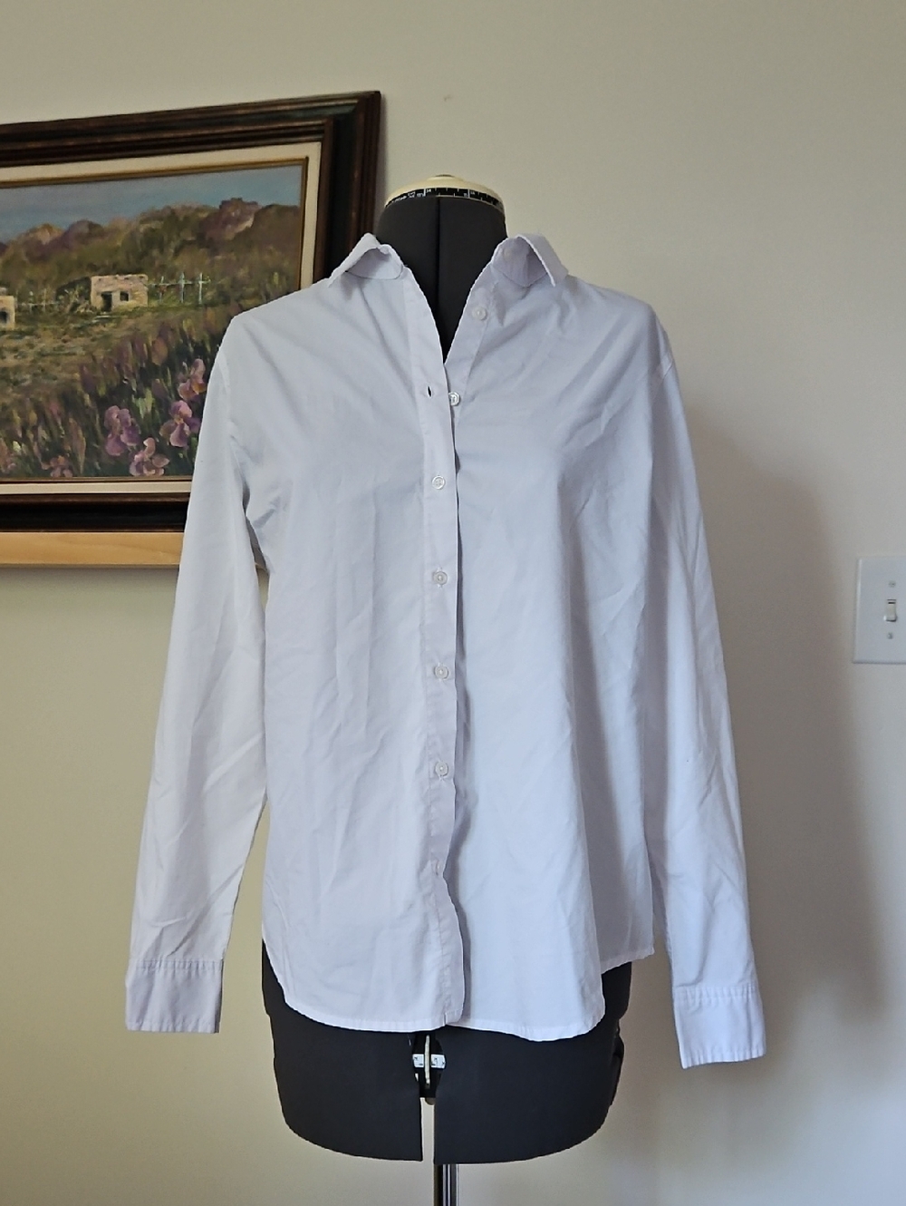 Time and Tru White Button-Down Women's Shirt
